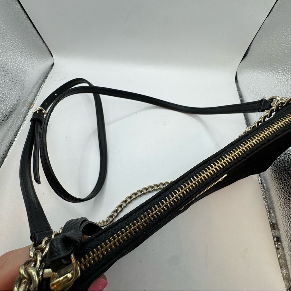 KATE SPADE Wilson Road Jane Convertible Crossbody chain strap Purse Black Gold - Picture 8 of 16